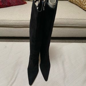 Manolo Blahnik Black Suede Tall Boot